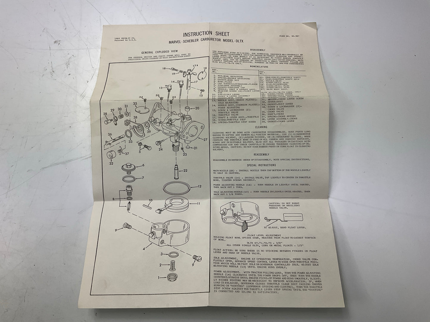 BWD 12050 Carburetor Rebuild Kit For Marvel Shebler DLTX