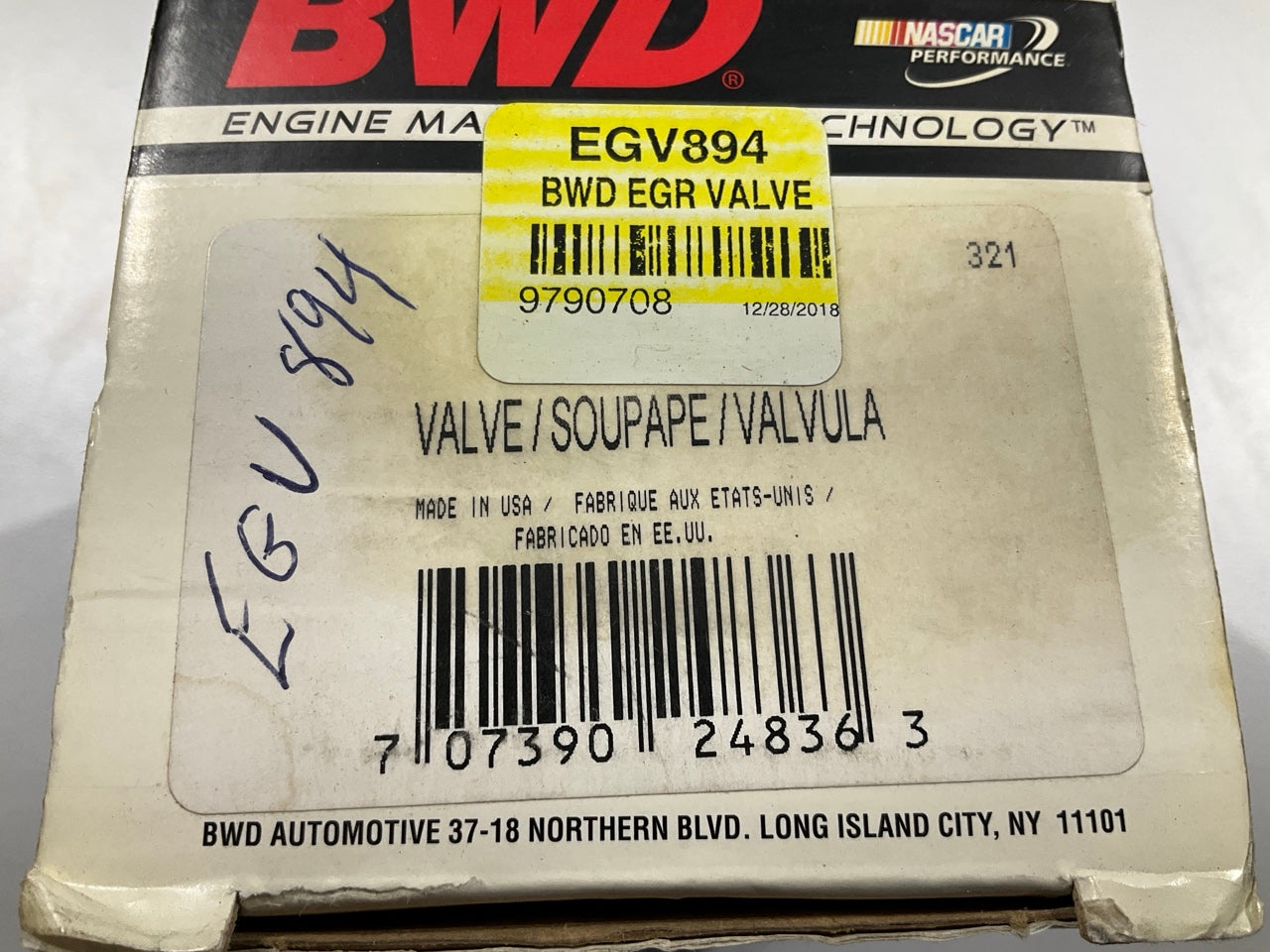 BWD EGR1653 EGR Valve