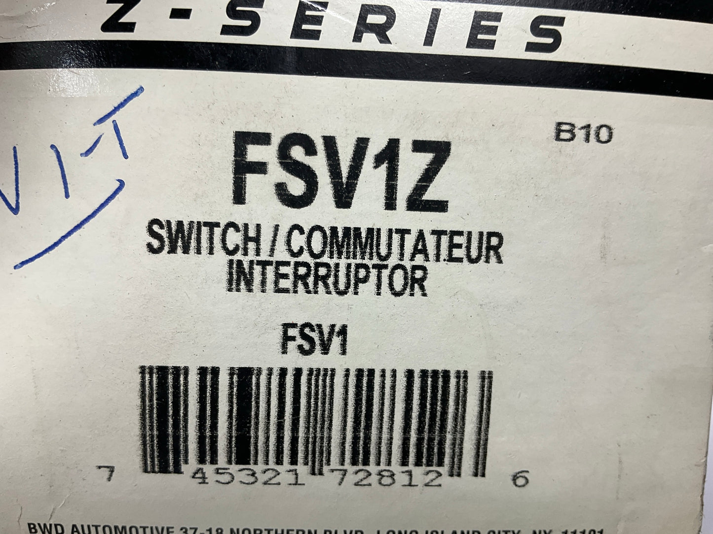 BWD FSV1Z Fuel Tank Selector Valve