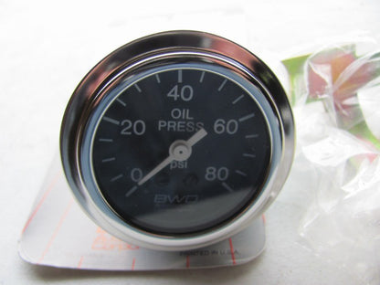 Vintage BWD GA20 Mechanical 2'' Oil Pressure Gauge, 0-80 PSI, Hot-rod Rat-rod