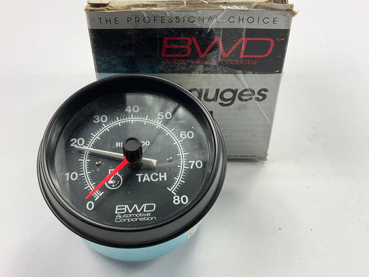 Vintage BWD GA92 DATCON Tachometer Tach Gauge, 3-3/8'' Diameter, 0-8,0000 RPM