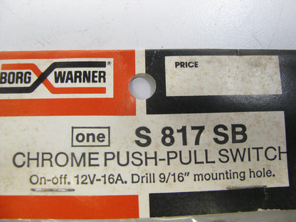BWD S817SB Chrome Universal Push-Pull Switch - 12V 16A for 9/16'' Hole