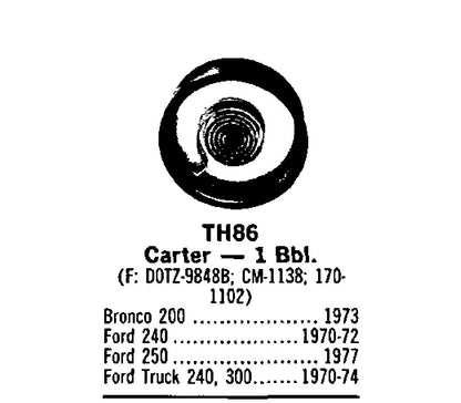 1970-1974 Ford Truck 240 300 I6 W/ Carter 1BBL Carburetor Choke Thermostat