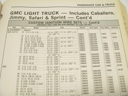 BWD Borg Warner WC01 Auto Parts Catalog  Wire Sets, Battery Cables, 2001 Edition