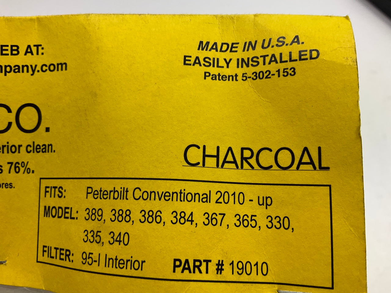 Cab Fresh Filter Co 19010 Cabin Air Filter