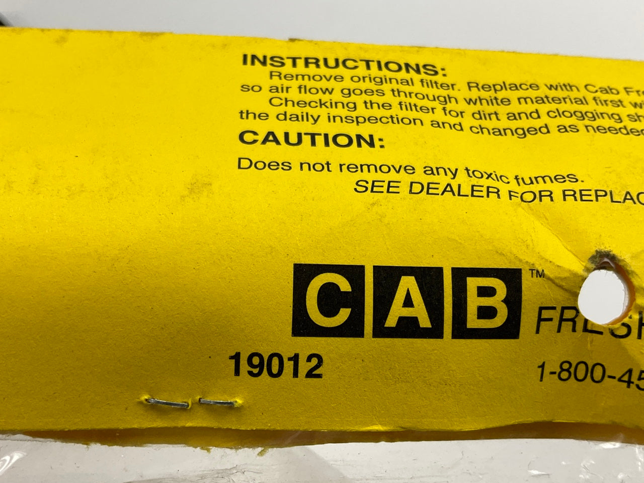 Cab Fresh Filter Co 19012 Cabin Air Filter Replaces Kenworth # X1987001