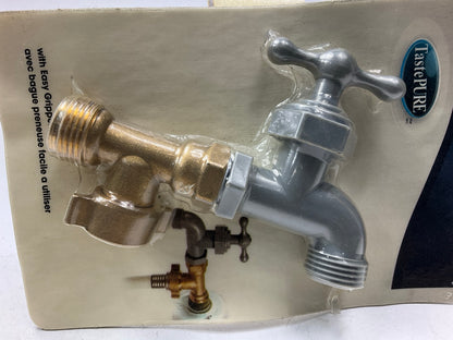 Camco 22463  RV CAMPER 90 Degree WATER FAUCET Brass & Celcon, Easy Hose Gripper