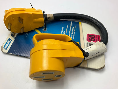 Camco 55183 Grip 50 AMP Male To 30 AMP Female RV Adapter, 16''