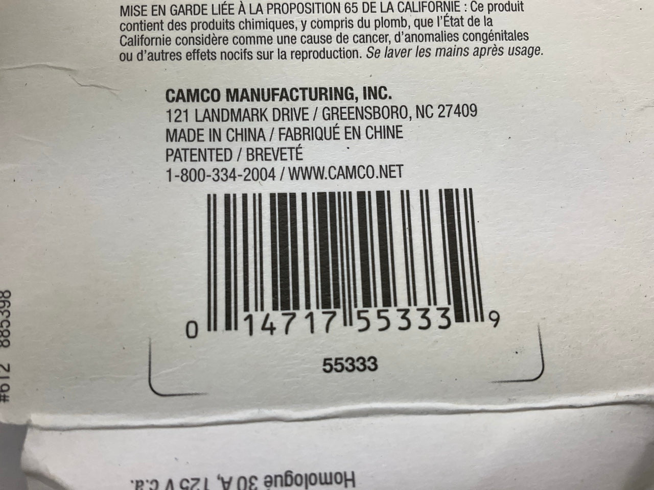 Camco 55333 PowerGrip 30A RV To Generator 3-Prong Turn-Lock Adapter - 125V 3750W