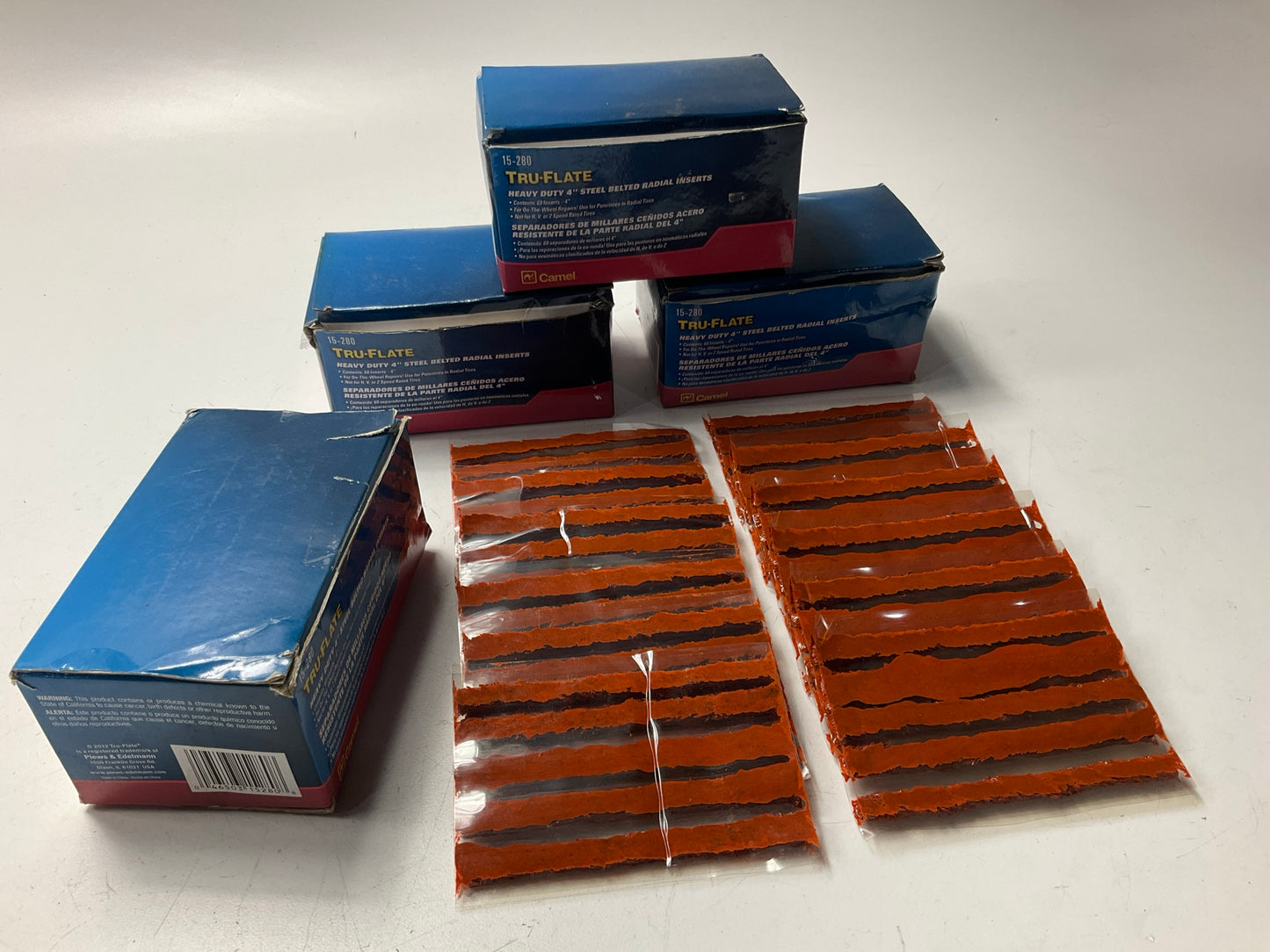 240 PCS - Tru-Flate 15-280 Steel Belted Radial Tire Repair Insert/Plug - 4'' Long