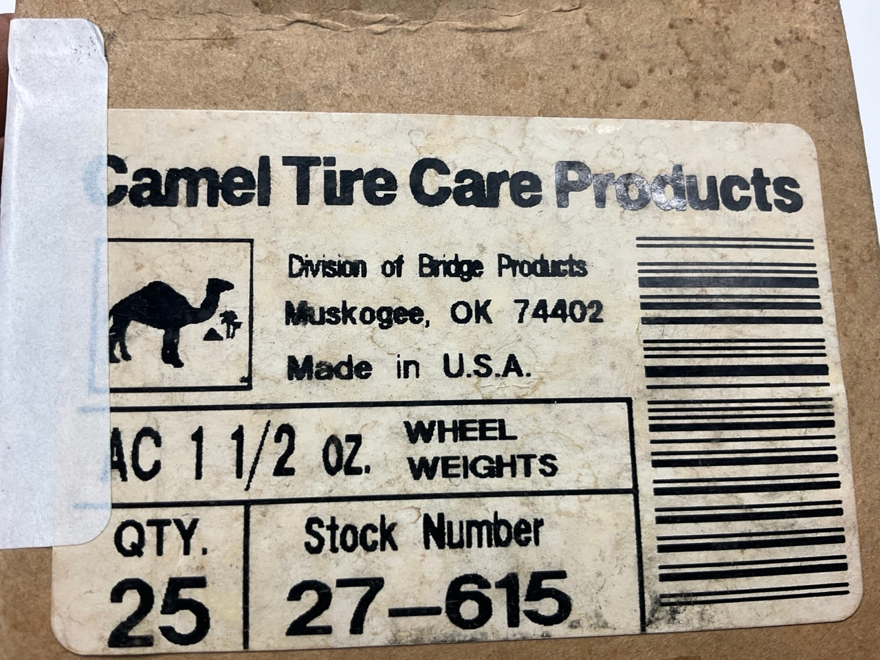 Camel 27-615 Wheel Weights. 1-1/2 Oz, 25 / Pack