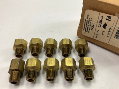 (10) Camel Brass Reducer 3/8 NPT(M) X 1/4 NPT(F) Reducer Bushing Gauge Adapter