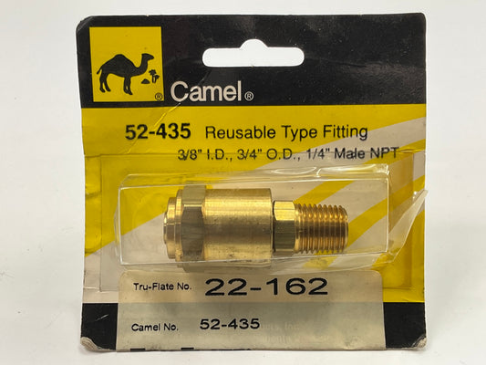 Camel 52-435 Brass Reusable Type Fitting 3/8'' I.D. X 3/4'' O.D. X 1/4'' Male NPT