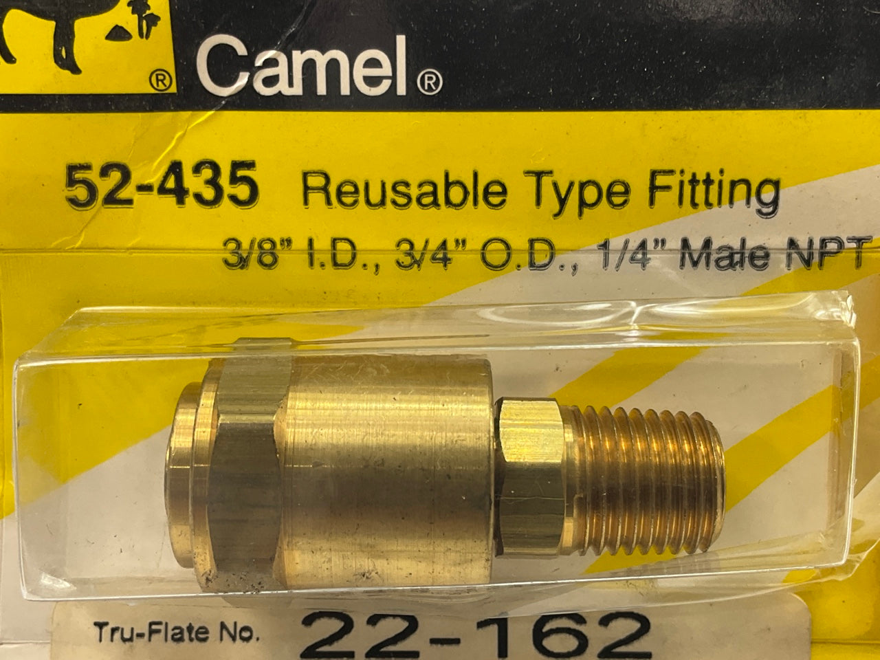 Camel 52-435 Brass Reusable Type Fitting 3/8'' I.D. X 3/4'' O.D. X 1/4'' Male NPT