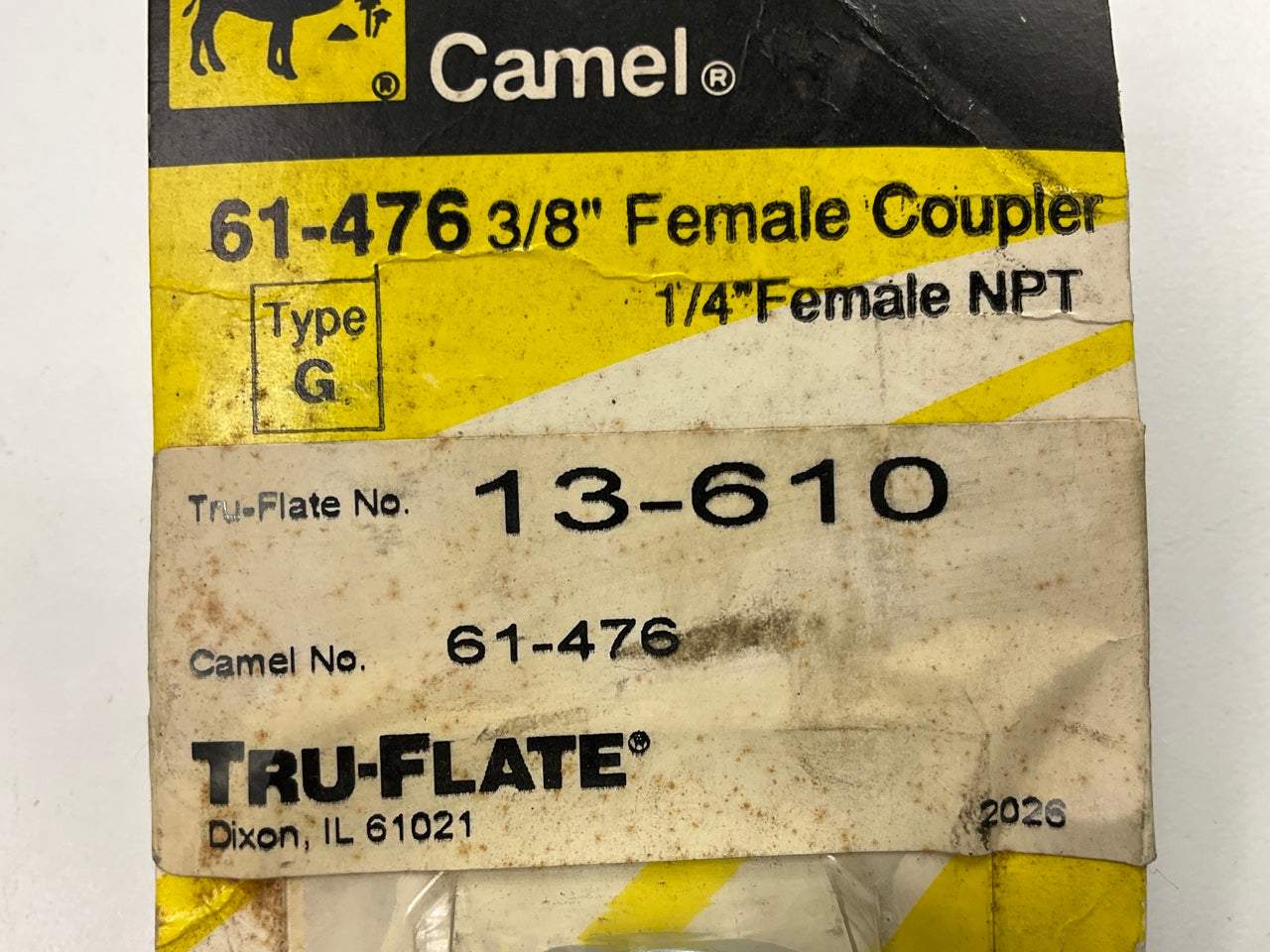 Camel 61-476 3/8'' Female Air Hose Quick Coupler (Type G) 1/4'' Female NPT