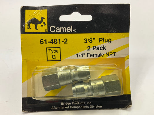 Camel 61-481 3/8'' ''G'' Style Plug Air Fitting (1/4'' Female NPT), 2 / Pack