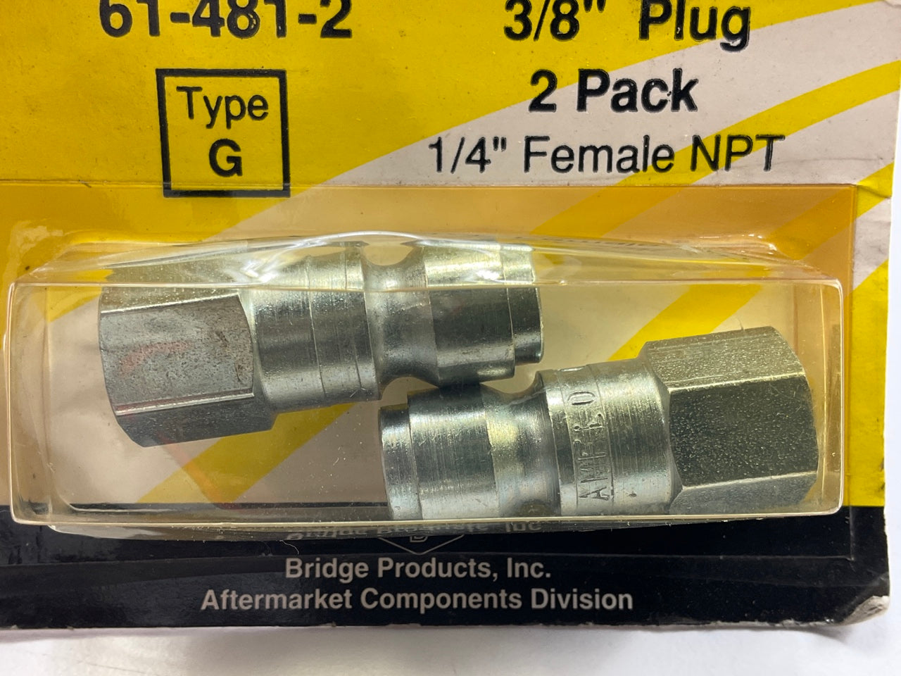 Camel 61-481 3/8'' ''G'' Style Plug Air Fitting (1/4'' Female NPT), 2 / Pack