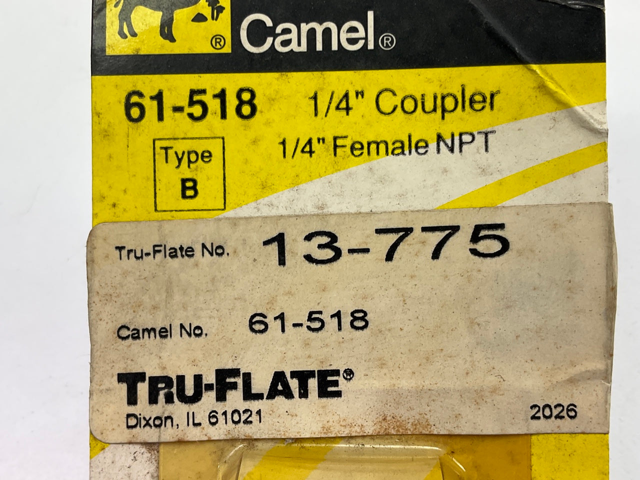 Camel 61-518  1/4'' Female NPT Push Coupler - Replaces Tru-Flate 13-775