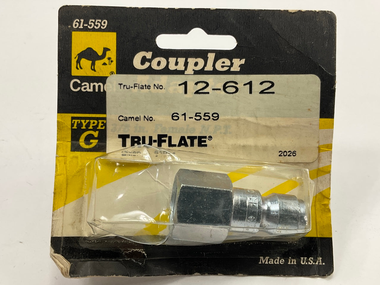 Camel 61-559  3/8'' T-style Tru-Flate Type Air Tool Coupler Adapter Plug 12-612