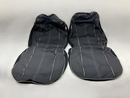CAR-GRAND Lighted Low Back Seat Covers & Floor Mat Kit: Black, Faux Leather