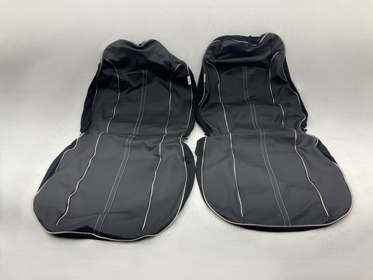 CAR-GRAND Lighted Low Back Seat Covers & Floor Mat Kit: Black, Faux Leather