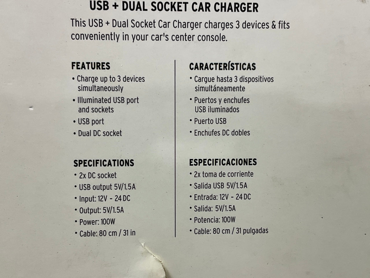 Car & Driver CAD4742BK LED Dual Socket Power Adapter; 2 X 12V Sockets & USB Port