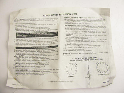 Car Care Parts PM3712 HVAC Blower Motor W/O Wheel for 1975-1978 Toyota Corona