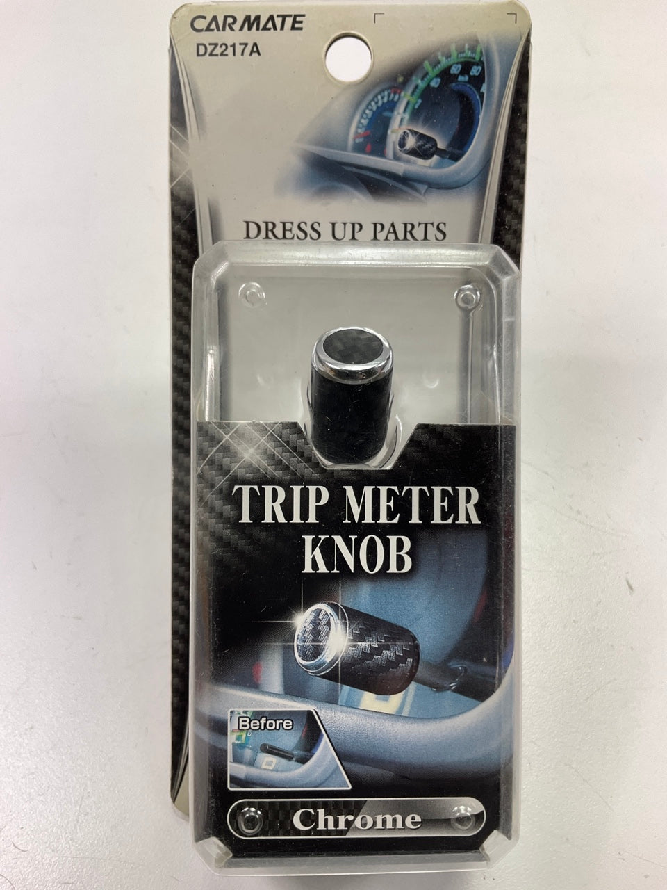Car Mate DZ217A UNIVERSAL Black Chrome Trip Meter Knob .2-.28'' (5-7mm)