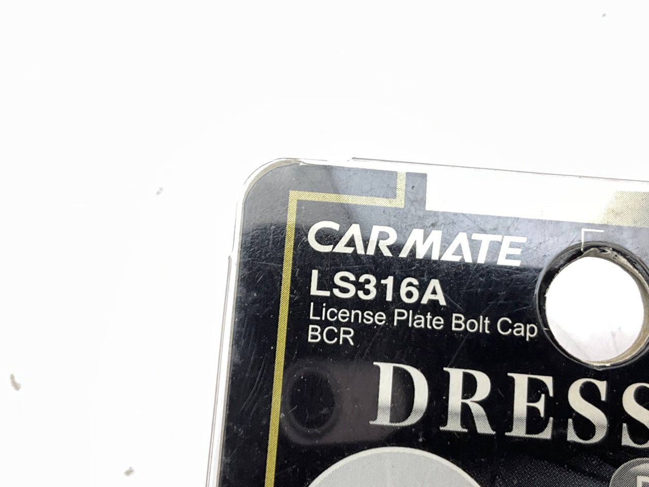 SET Of 4 -  Car Mate LS316A UNIVERSAL Black Chrome Licence Plate Bolt Caps