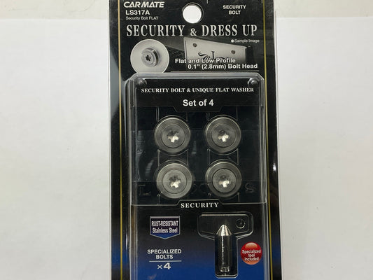 Car Mate LS317A Flat Security License Plate Frame Bolts With Key To Open
