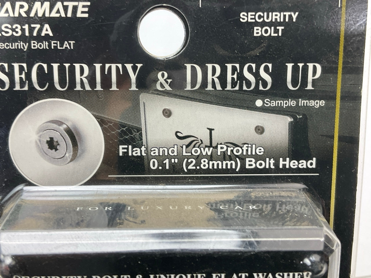 Car Mate LS317A Flat Security License Plate Frame Bolts With Key To Open