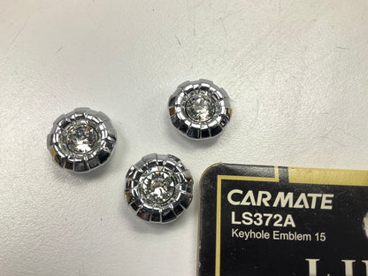 SET OF 3 - Car Mate Luxis LS372A Keyhole Emblem W/ Swarovski Crystals .6'' (15mm)