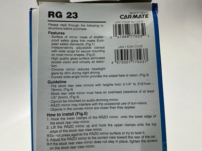 Car Mate RG23 Convex Wide Rear View Mirror Clip-On, Universal Fitment, 300mm