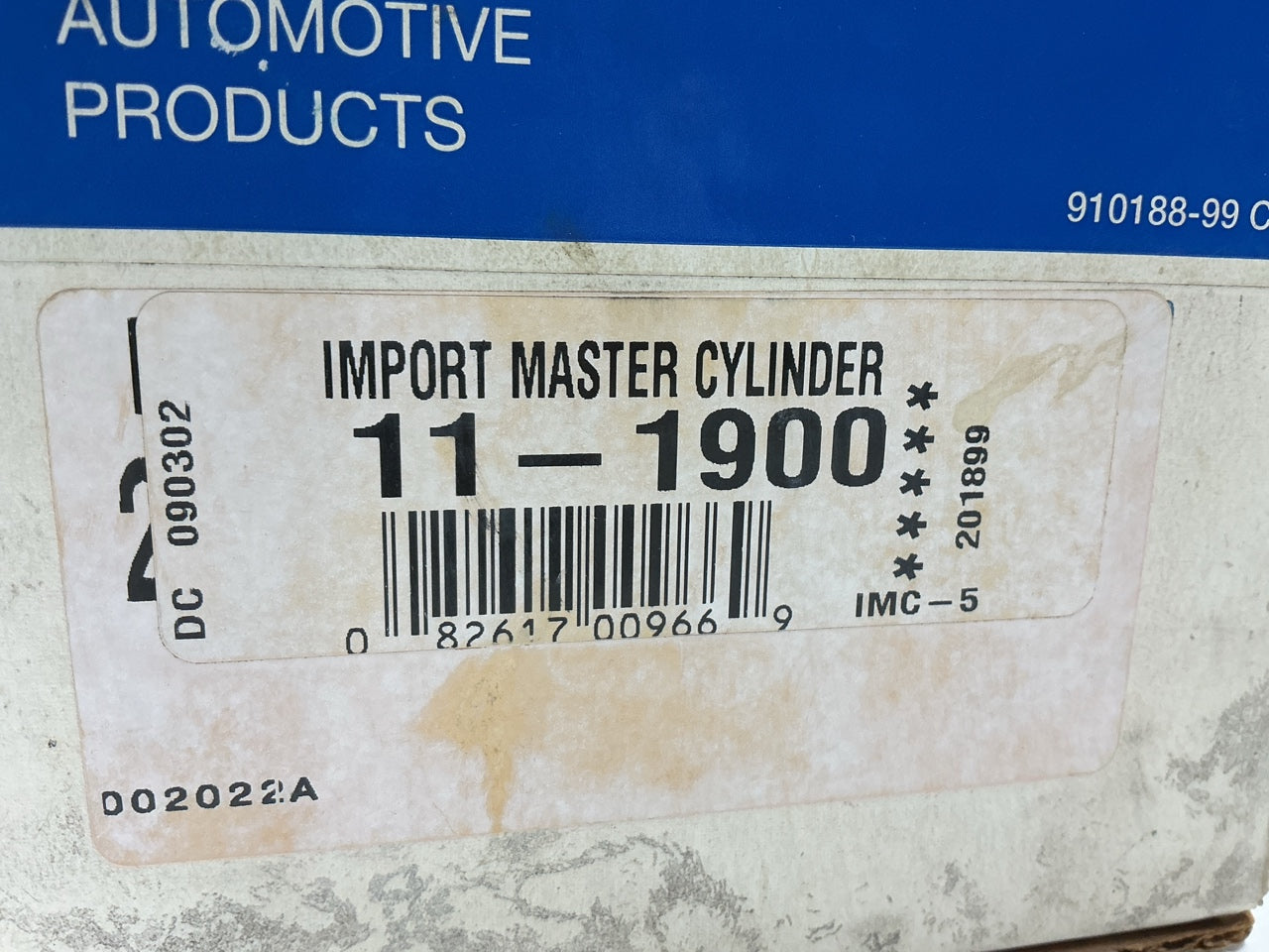 REMAN. Cardone 11-1900 Brake Master Cylinder