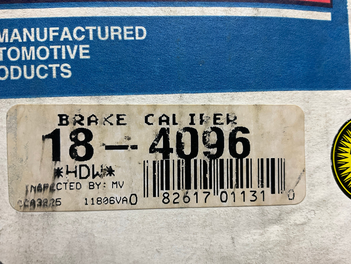 Missing Hardware - REMAN. Cardone 18-4096 Front Left Brake Caliper