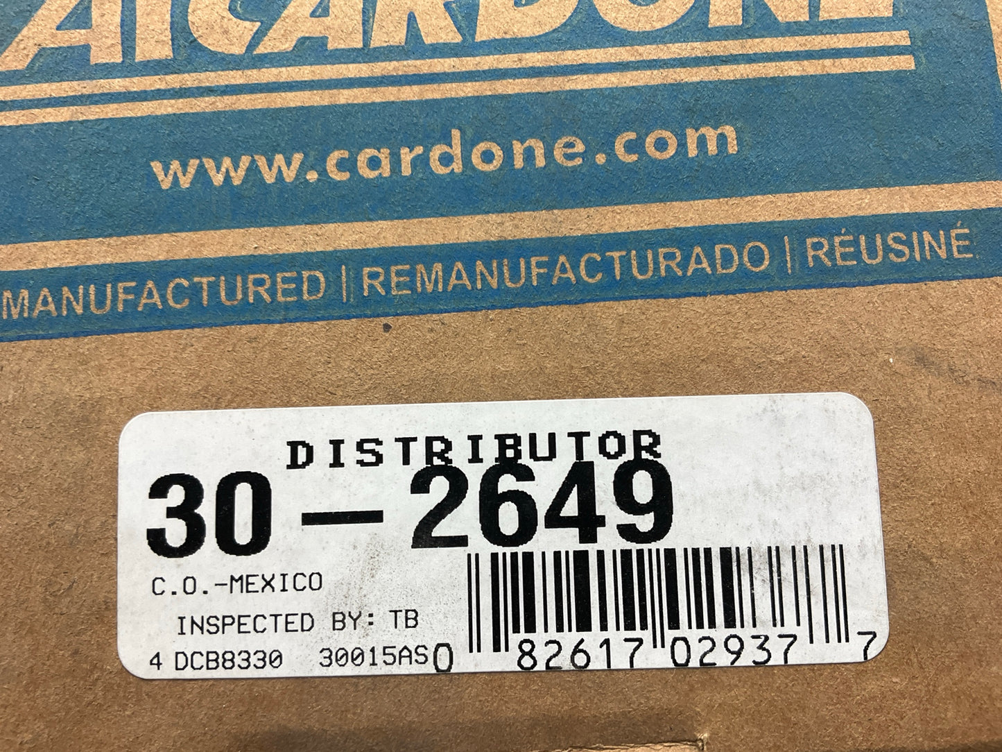 REMAN. Cardone 30-2649 Distributor - 1982-1985 Ford 3.8L 232 V6