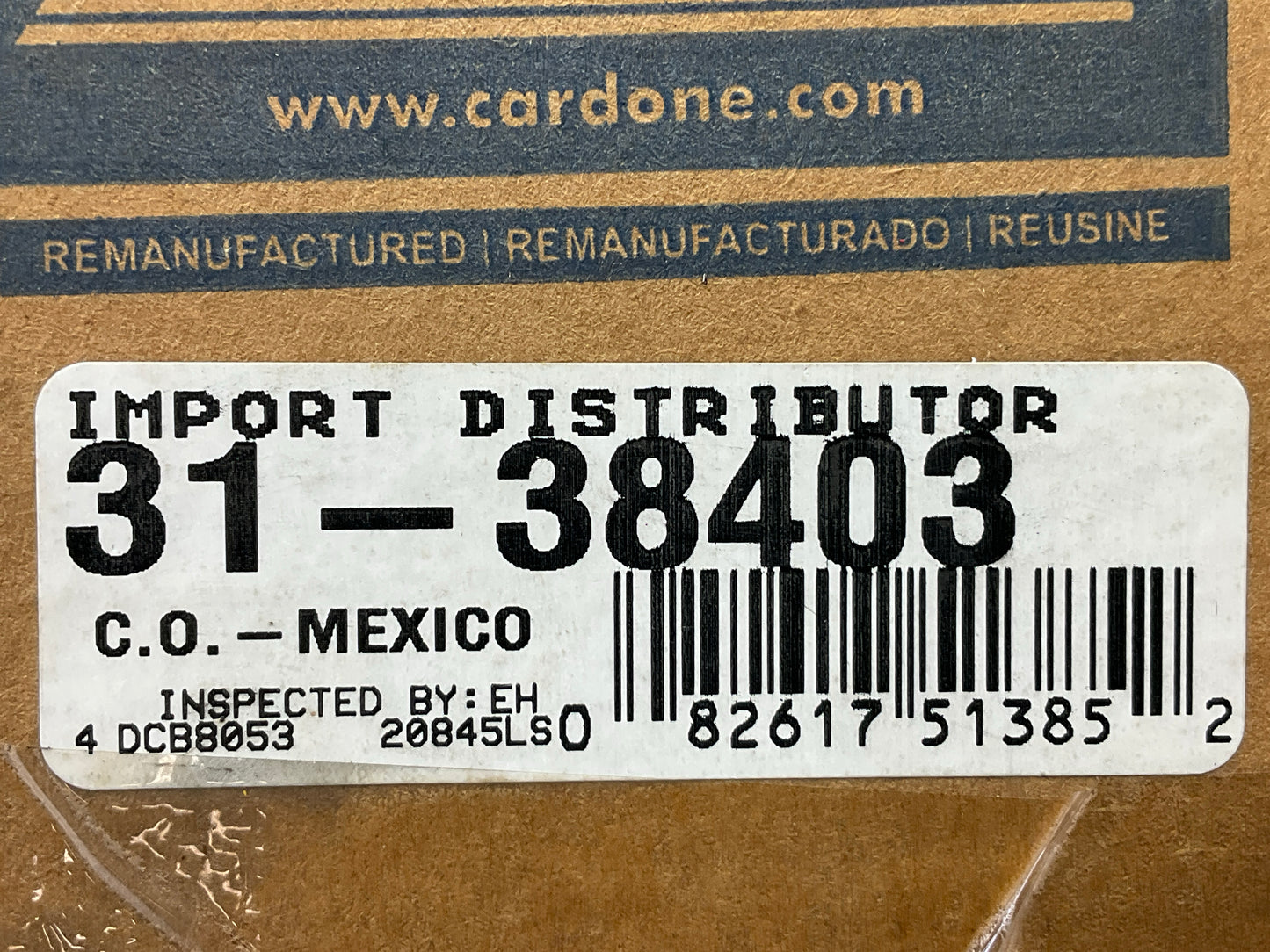 REMAN. Cardone 31-38403 Ignition Distributor Standard 90-94 Protege 1.8L SOHC