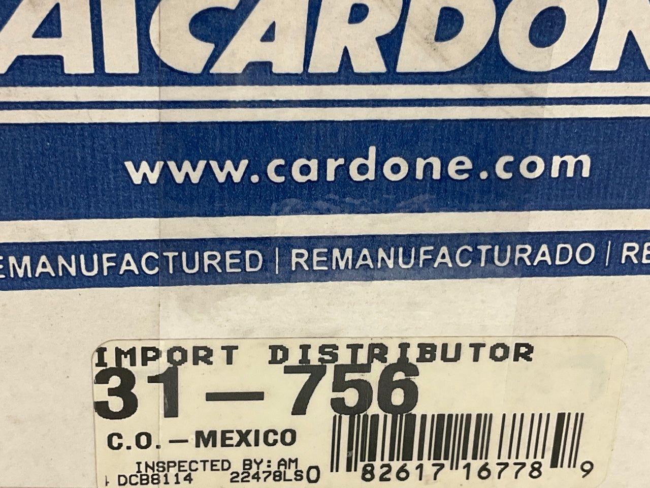 REMAN Cardone 31-756 Ignition Distributor - 1986 Toyota Celica, Camry 2.0L 2S-E