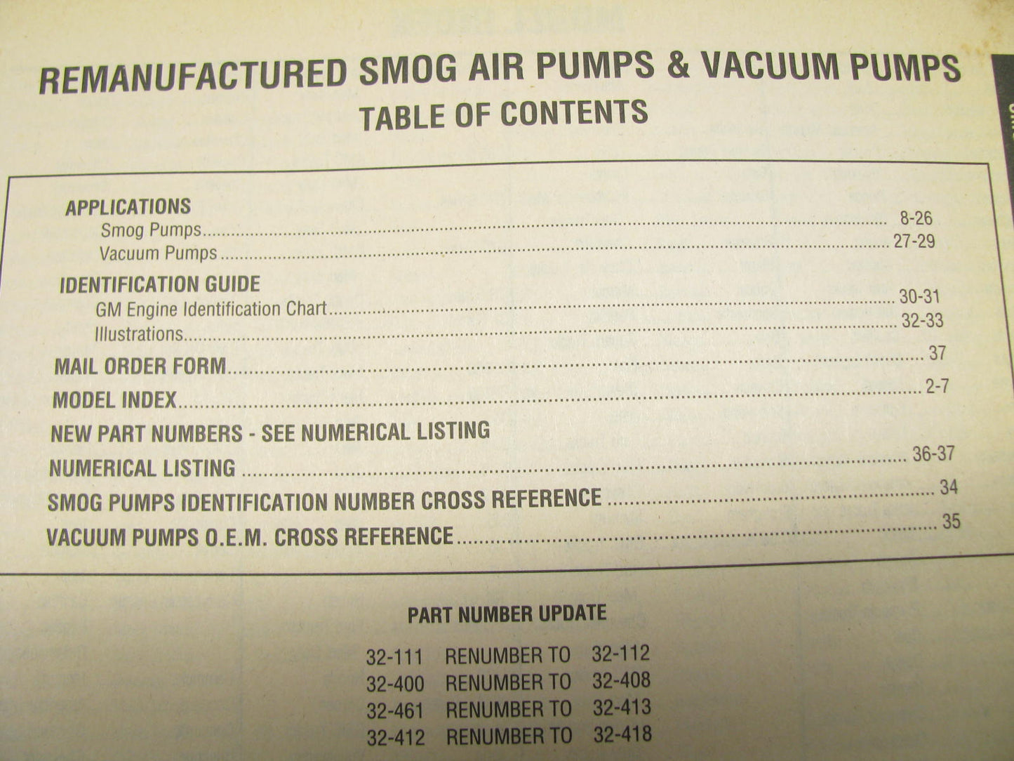 Cardone 3296-SVP Smog Air Pumps & Vacuum Pumps November 1996 Domestic & Import