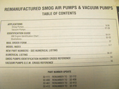 Cardone 3296-SVP Smog Air Pumps & Vacuum Pumps November 1996 Domestic & Import