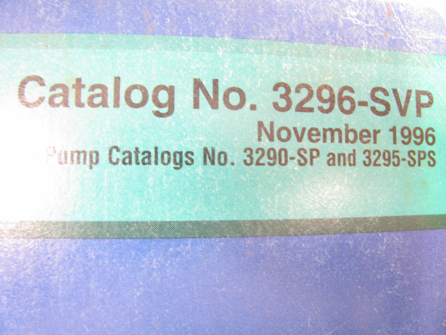 Cardone 3296-SVP Smog Air Pumps & Vacuum Pumps November 1996 Domestic & Import