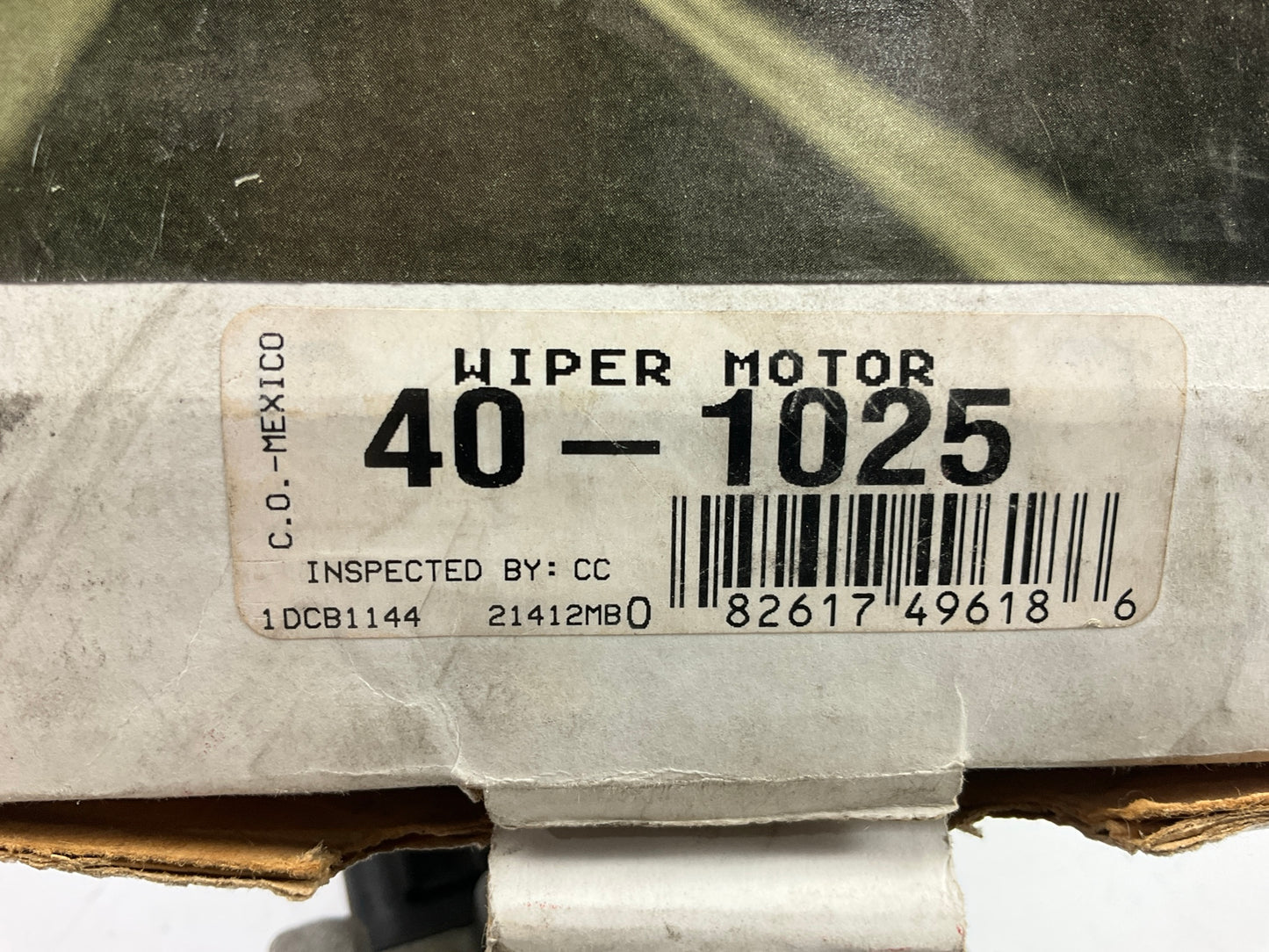 REMAN. Cardone 40-1025 Windshield Wiper Motor