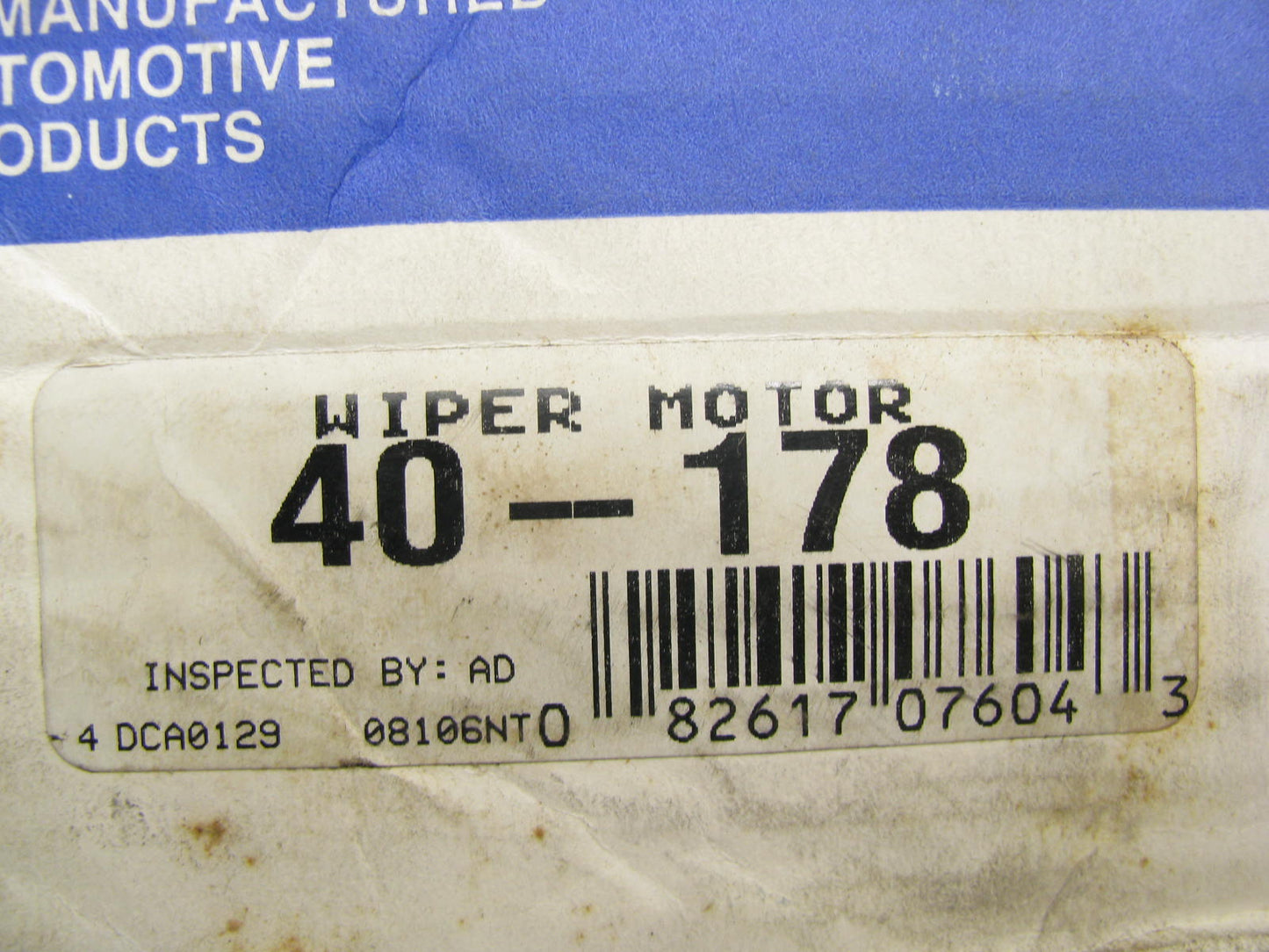 REMAN. Cardone 40-178 Windshield Wiper Motor