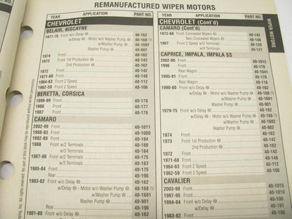 Cardone 4003-EM Remanufactured Electrical Motors Catalog - 2003, 104 Pages