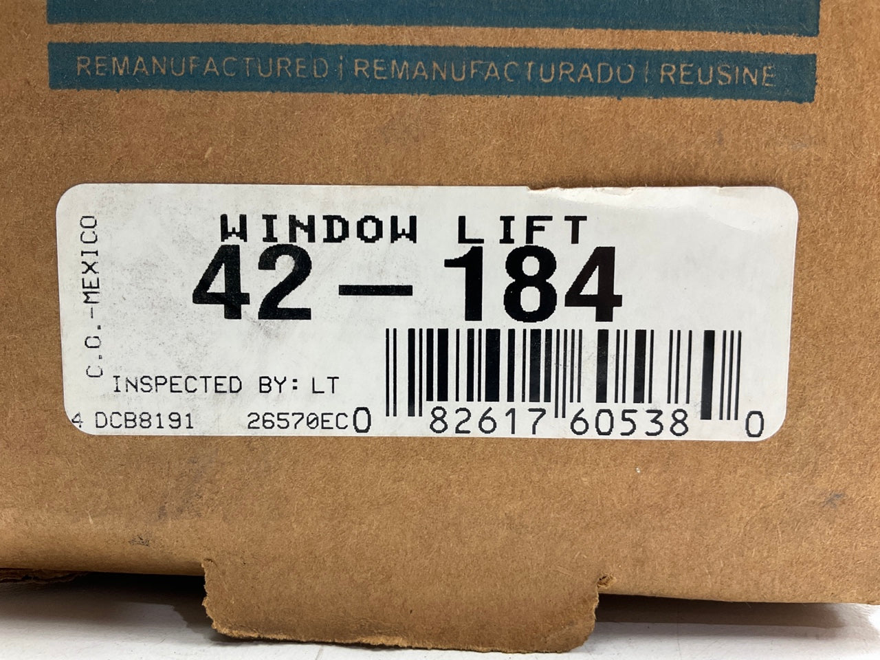 REMAN. Cardone 42-184 Right Passenger Side Power Window Motor