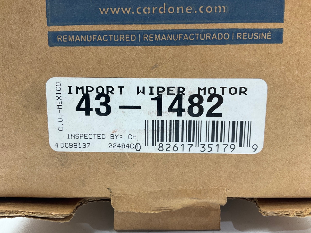 REMAN. Cardone 43-1482 Windshield Wiper Motor - 1990-1994 Mazda 323, 92-95 MX-3