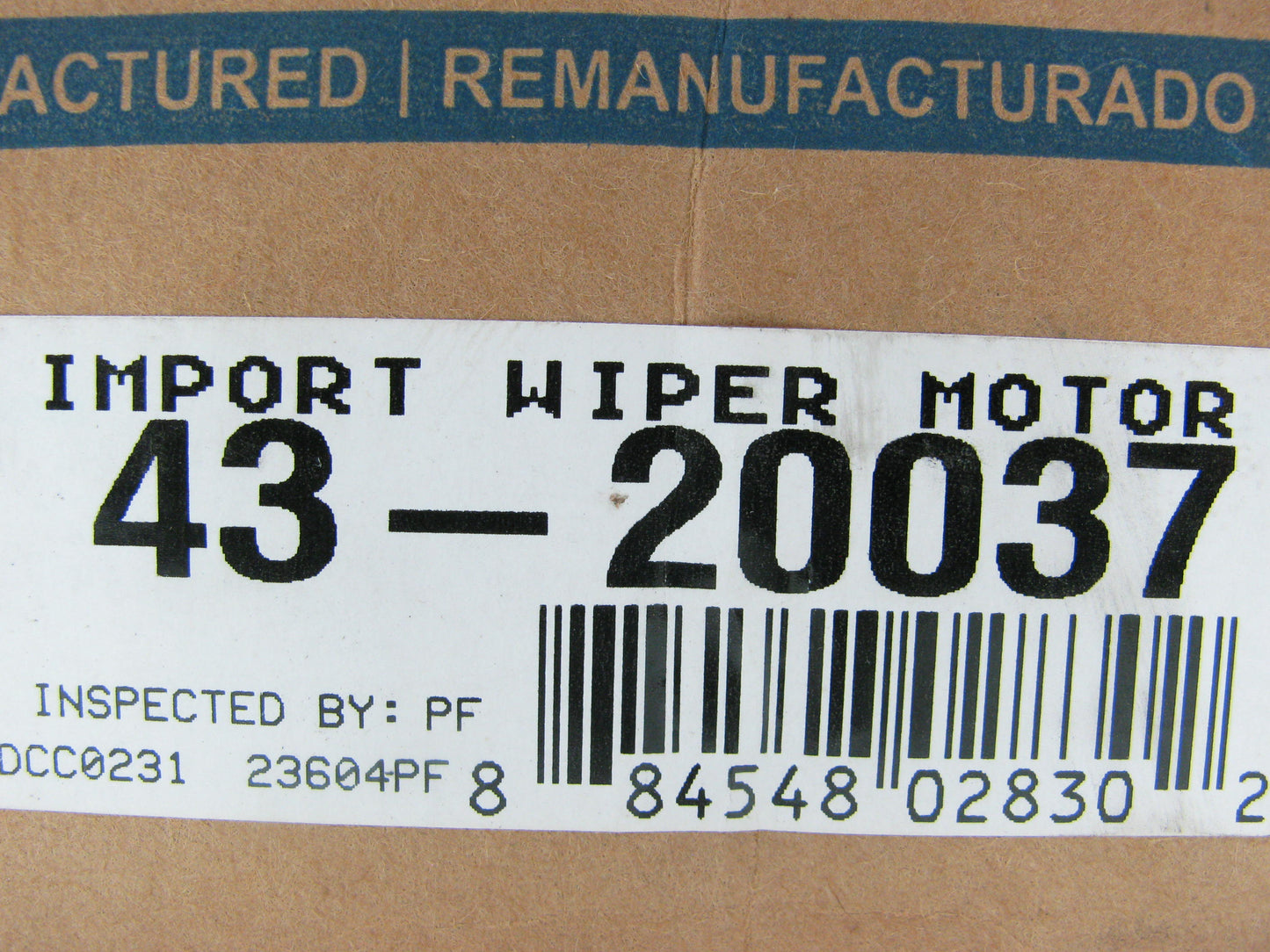 REAR GLASS Wiper Motor Rear Cardone 43-20037 Reman For 2011-2020 Toyota Sienna