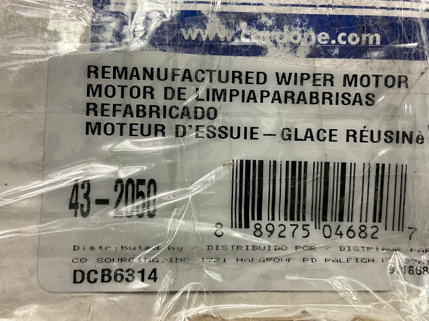 REMAN. Cardone 43-2050 Windshield Wiper Motor