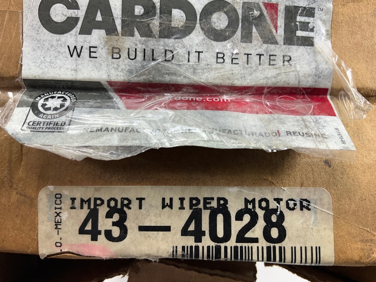 REMAN. Cardone 43-4028 Windshield Wiper Motor - 03-07 Honda Accord, 05-08 Pilot