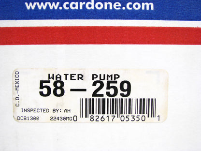 REMAN. Cardone 58-259 Water Pump OEM Ford 300 4.9L I6 # D2TE-8505-AA